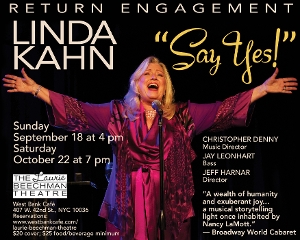 Linda Kahn To Reprise SAY YES! at The Laurie Beechman Theatre Image