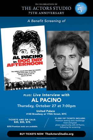 The Actors Studio to Present Conversation With Al Pacino & DOG DAY AFTERNOON Screening for 75th Anniversary Image