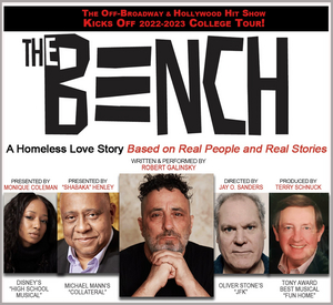 Robert Galinsky's THE BENCH, A HOMELESS LOVE STORY Kick Off Its College Tour, September 30 