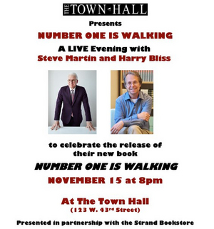 Steve Martin & Harry Bliss to Discuss Their Book NUMBER ONE IS WALKING at The Town Hall in November 
