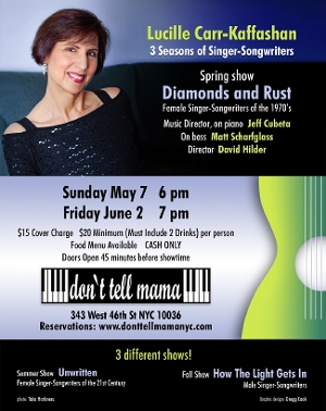 Lucille Carr-Kaffashan Returns To Don't Tell Mama With THREE SEASONS OF SINGER-SONGWRITERS Image