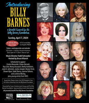 Cast Set For INTRODUCING BILLY BARNES Concert at Catalina Jazz Club Image