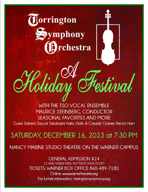 Torrington Symphony Orchestra Brings A Holiday Festival to the Warner in December  Image