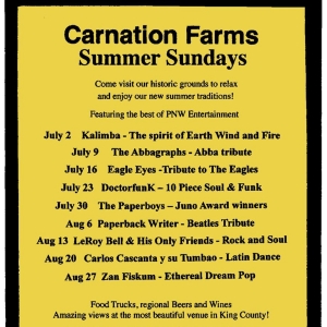 Carnation Farms Launches Summer Sundays Concert Series Photo