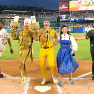 Disney's BEAUTY AND THE BEAST Takes The Field With Derek Klena And The Savannah Banan Photo