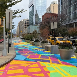 Hudson Square Bid And NY Dept. of Transportation Unveil New Asphalt Mural On Varick S Photo