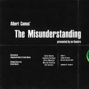 Albert Camus' THE MISUNDERSTANDING To Play Limited Engagement at Studio 17 Photo