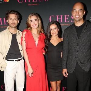 Photos: CHESS Stars Lea Michele, Aaron Tveit, and Nicholas Christopher Meet the Press
