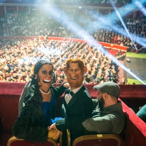 Photos: Meghan and Harry from IDIOTS ASSEMBLE: SPITTING IMAGE THE MUSICAL Visit Royal Photo