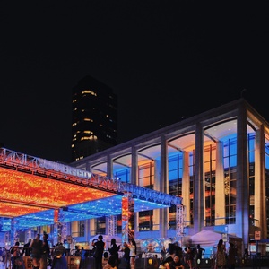 Photos: Lincoln Center Lights Up Blue and Orange For the New York Knicks Photo
