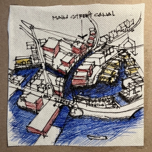 Bay Street Theater Celebrates AIA Peconic With Disposable Masterpieces Napkin Exhibition Photo