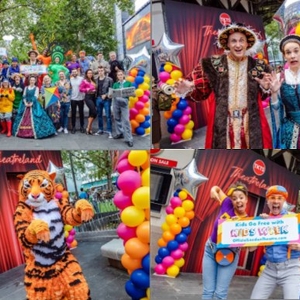 London Theatre Characters Descend onto Leicester Square to Celebrate Kids Week Campai Photo