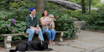 Exclusive: Evan Alexander Smith & Liana Hunt Cuddle up with Their Broadway Pets, Phoebe & Newman