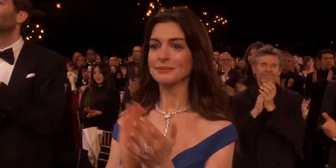 Anne Hathaway Has Emotional Reaction to Barbra Streisand at the SAG Awards