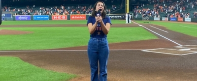 Photos: LEND ME A SOPRANO's Mia Pinero Performs the National Anthem at Astros vs. Texans G Photo