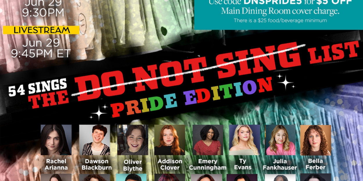 54 SINGS THE 'DO NOT SING' LIST: PRIDE EDITION Comes to 54 Below This Month  Image