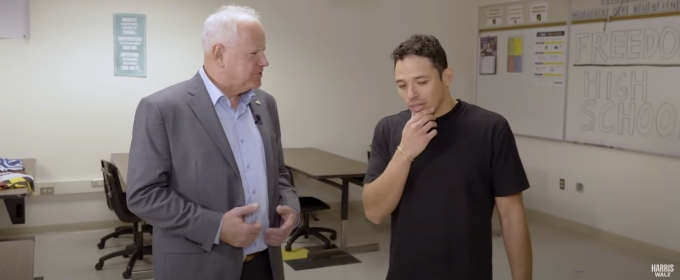 Video: Tim Walz and Anthony Ramos Talk Theater Teachers and HAMILTON in New Campaign Video