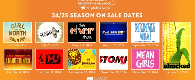 Dr. Phillips Center Announces On-Sale Dates For 24/25 Broadway In Orlando Season