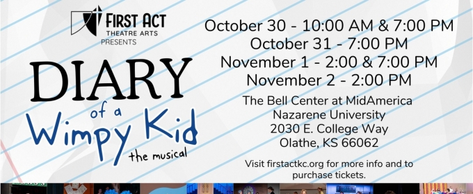 DIARY OF A WIMPY KID: THE MUSICAL Comes to First Act Theatre Arts
