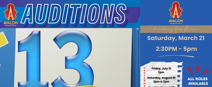Avalon Productions to Hold Auditions for 13: THE MUSICAL