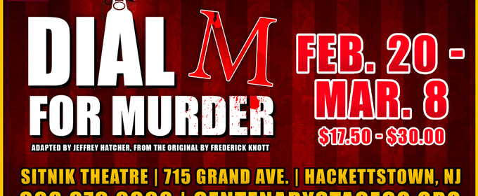 Centenary Stage Company to Present DIAL 'M' FOR MURDER