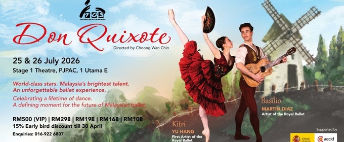 The Dance Society of Malaysia Will Bring DON QUIXOTE to PJPAC in July