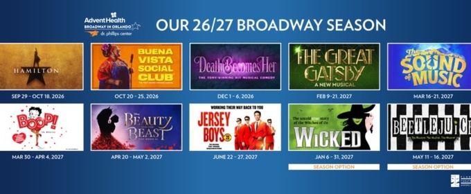 DEATH BECOMES HER, THE GREAT GATSBY, and More Set For Dr. Phillips Center 2026-27 Season