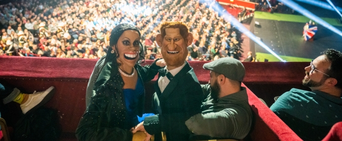 Photos: Meghan and Harry from IDIOTS ASSEMBLE: SPITTING IMAGE THE MUSICAL Visit Photos
