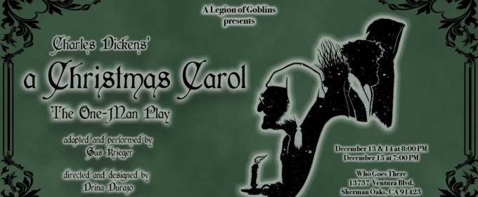 A CHRISTMAS CAROL: THE ONE-MAN PLAY to be Presented at Who Goes There This Holiday Season