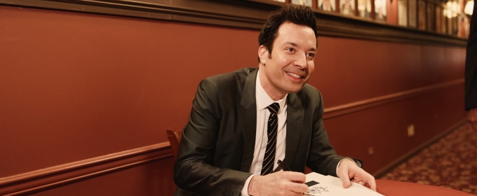 Photos & Video: Jimmy Fallon Receives Sardi's Portrait