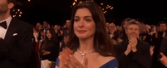 Video: Anne Hathaway Has Emotional Reaction to Barbra Streisand at the SAG Awards