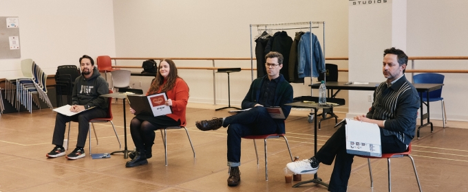 Photos: Lin-Manuel Miranda, Aidy Bryant, Nick Kroll, and Andrew Rannells in Rehearsal For ALL IN