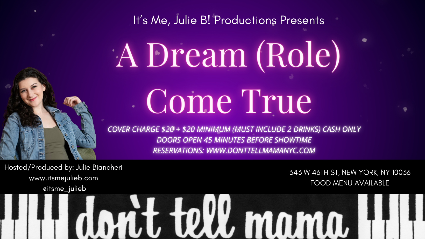 Don't Tell Mama to Launch Bi-Monthly Residency, A DREAM (ROLE) COME TRUE  Image