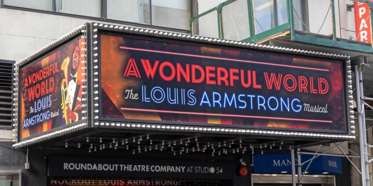 Up on the Marquee: A WONDERFUL WORLD Photo