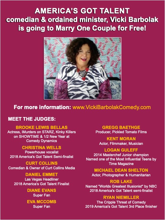 AMERICA'S GOT TALENT Comedian Vicki Barbolak Wants To Marry You Free Image