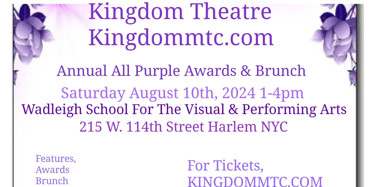 Kingdom Theatre to Present 3rd Annual All Purple Awards and Brunch  Image