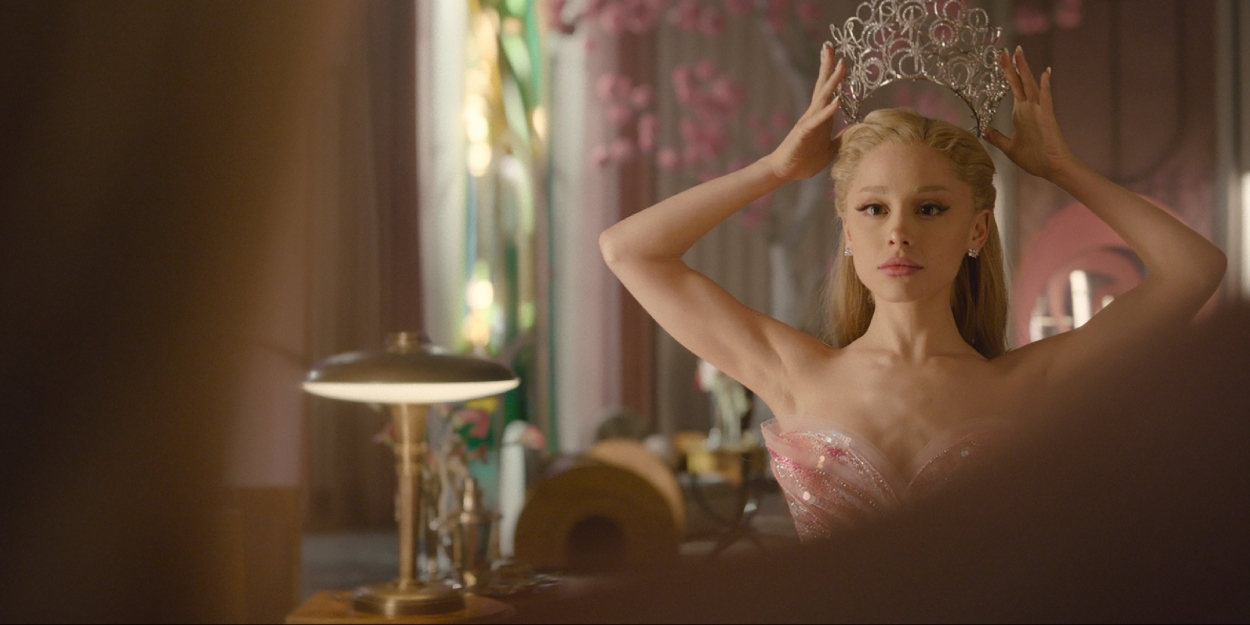 Ariana Grande Shares New WICKED Behind-the-Scenes Photos in Glinda Costume Photo