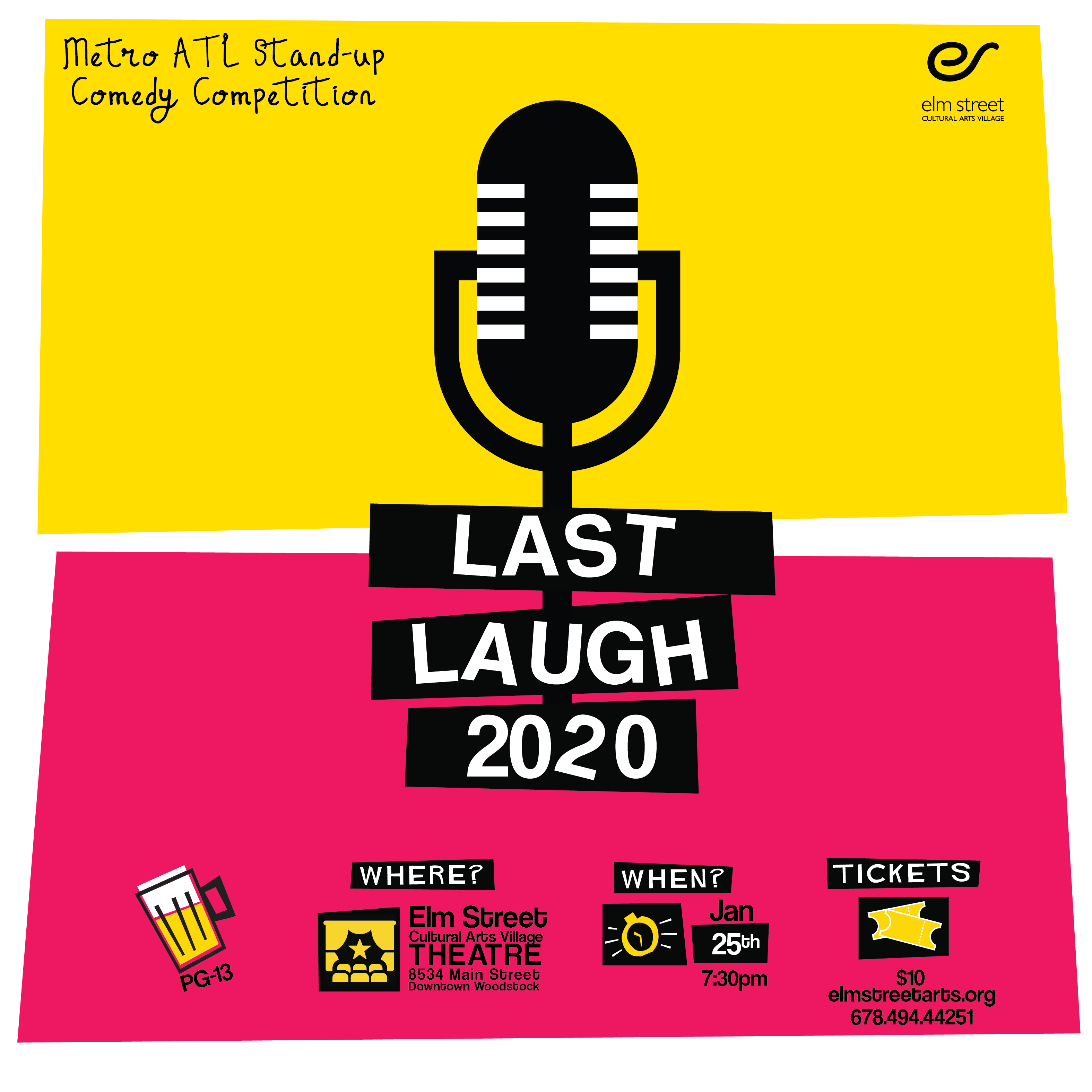 6th Annual LAST LAUGH! Stand-Up Competition is Coming to Elm Street! Image