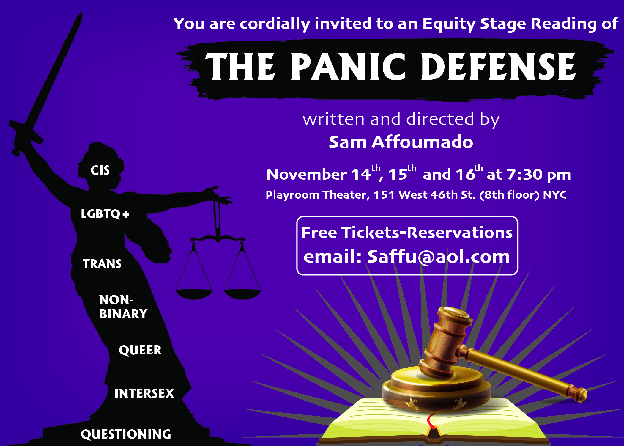 THE PANIC DEFENSE Will Have a Staged Reading at The Playroom Theater 