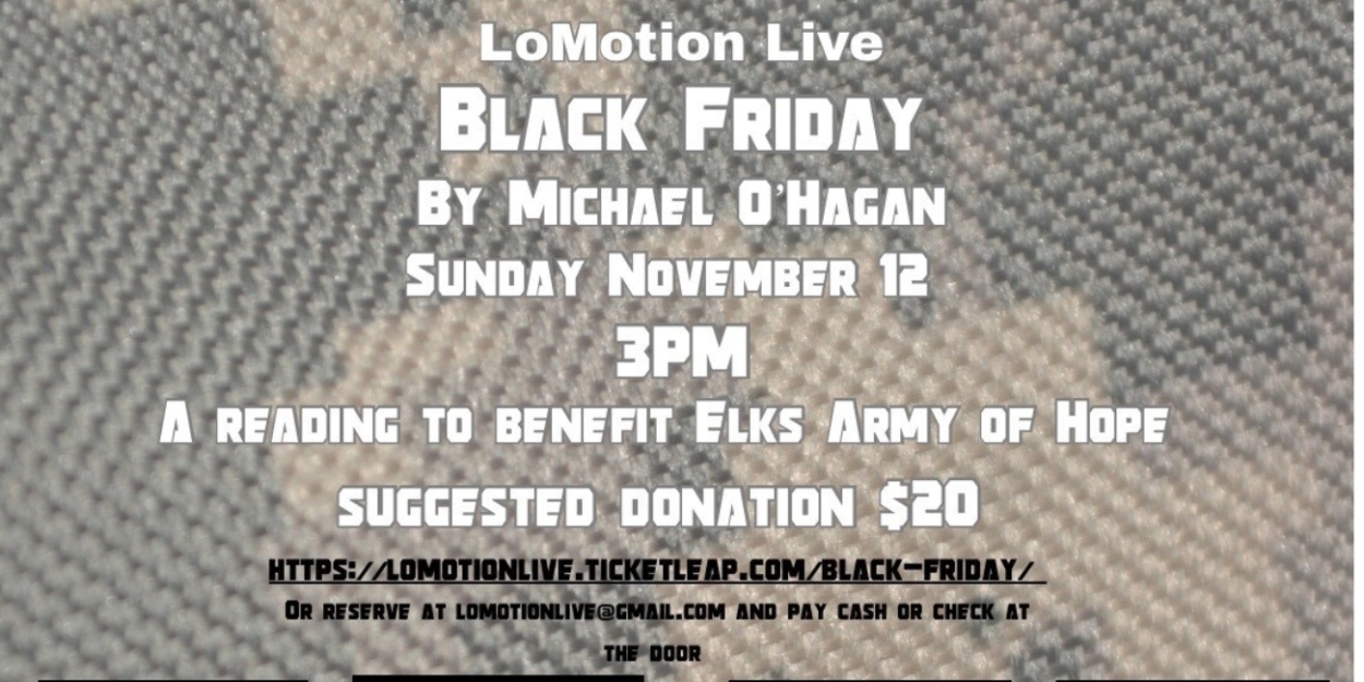 BLACK FRIDAY Reading to Benefit Elks Army of Hope in November  Image