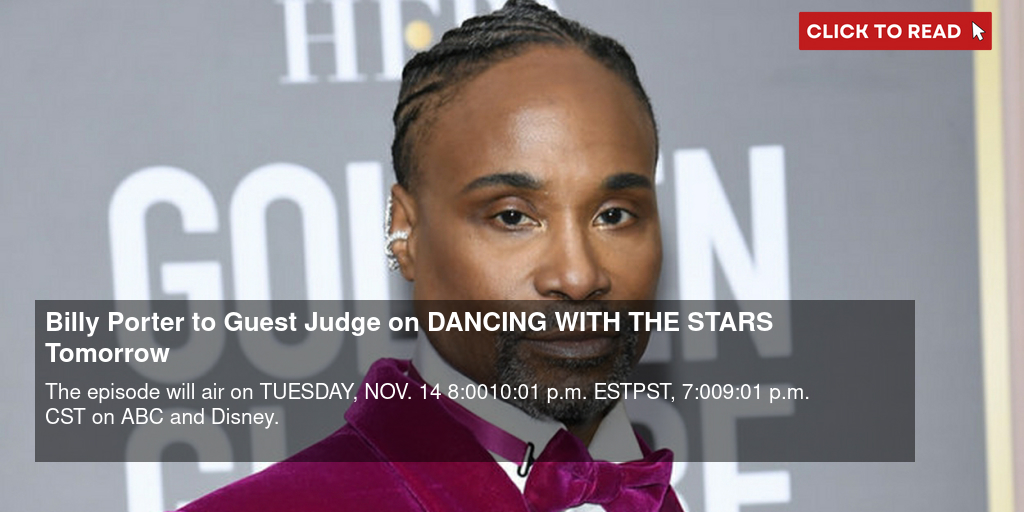 Billy Porter Joins DANCING WITH THE STARS As Guest Judge Tomorrow - Vimarsana News