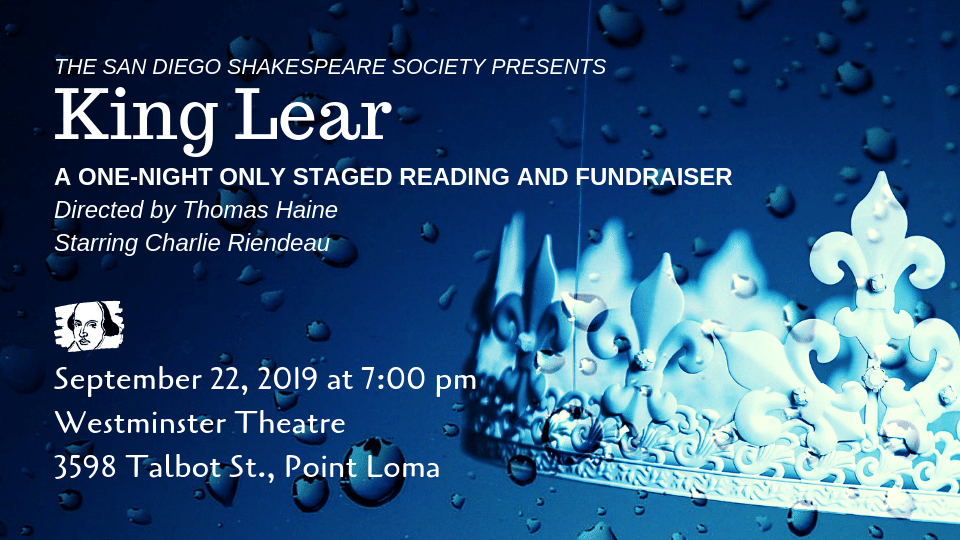 San Diego Shakespeare Society Presents KING LEAR For One Night Only Image