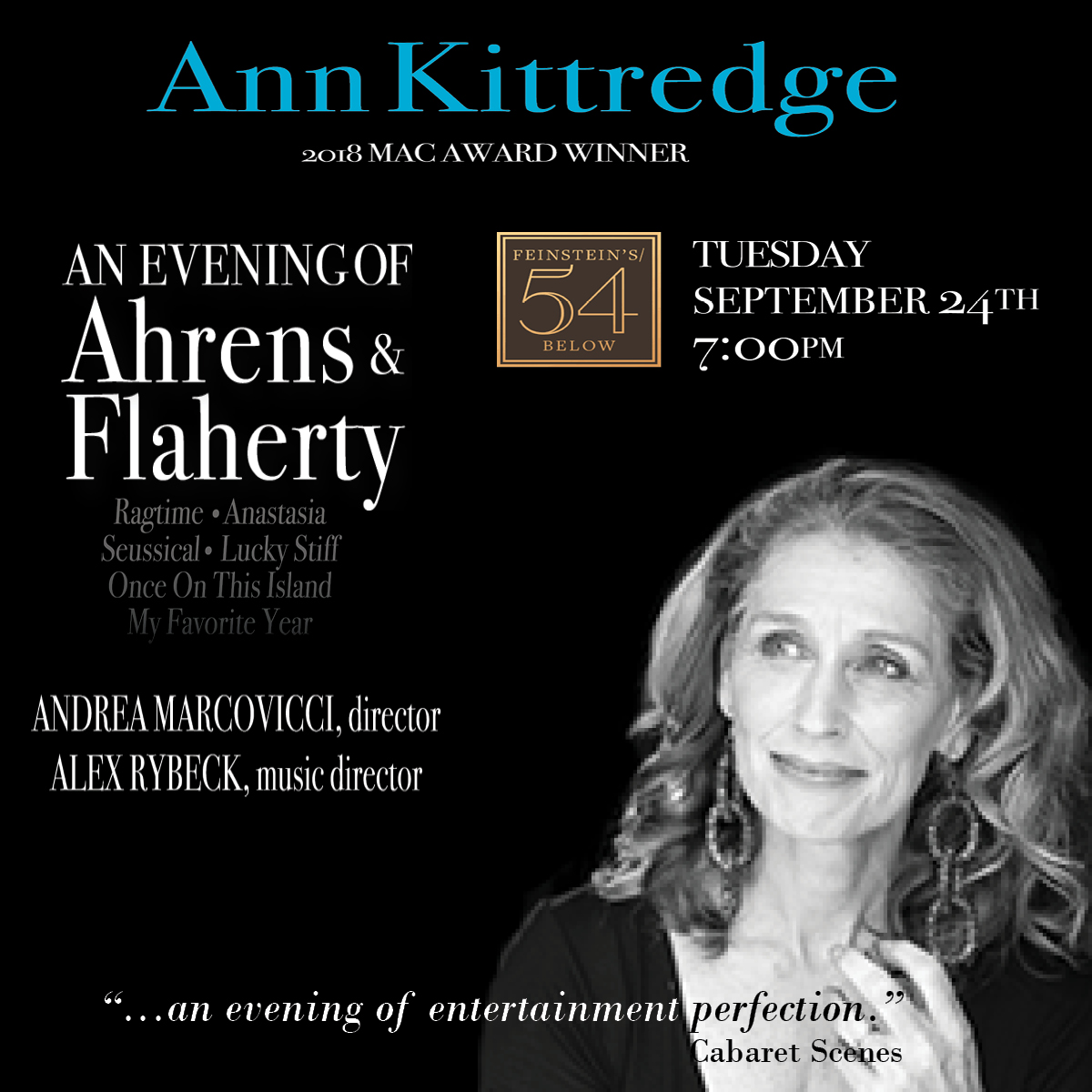 Ann Kittredge Presents An Evening Of Ahrens & Flaherty 