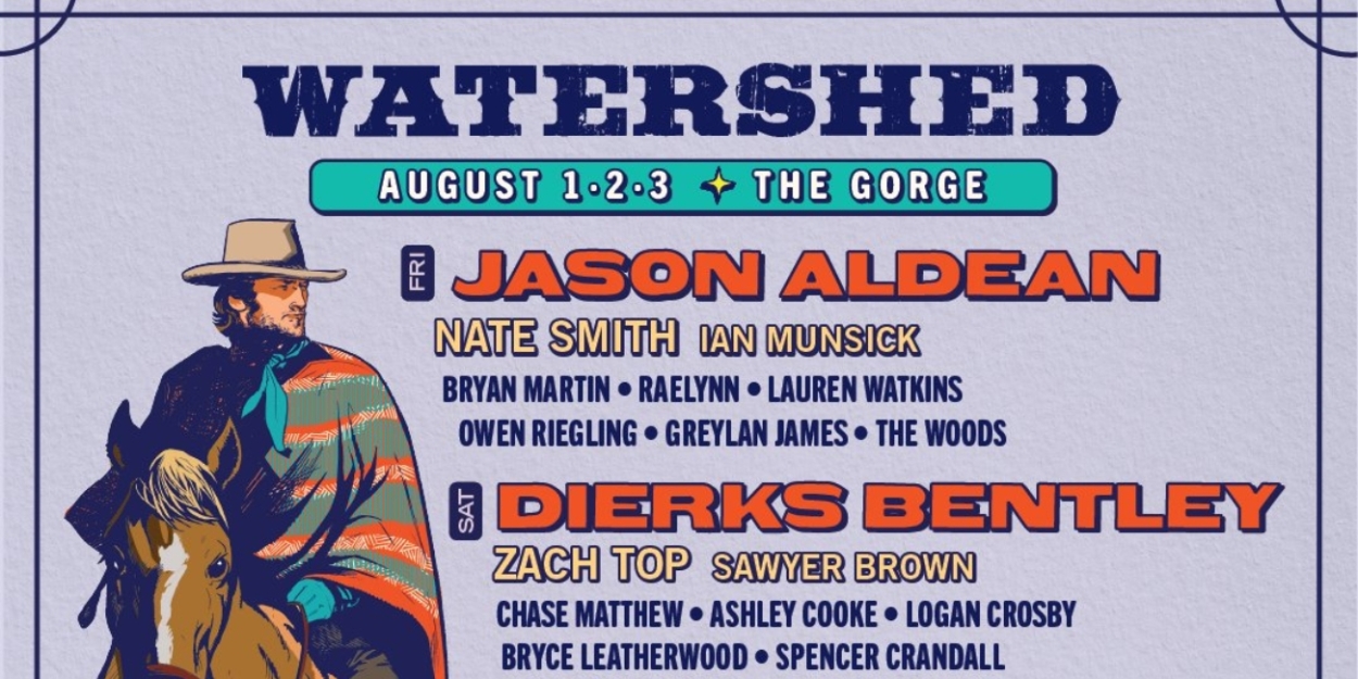 Jason Aldean, Dierks Bentley, & Bailey Zimmerman Join Watershed's 2025 Lineup  Image