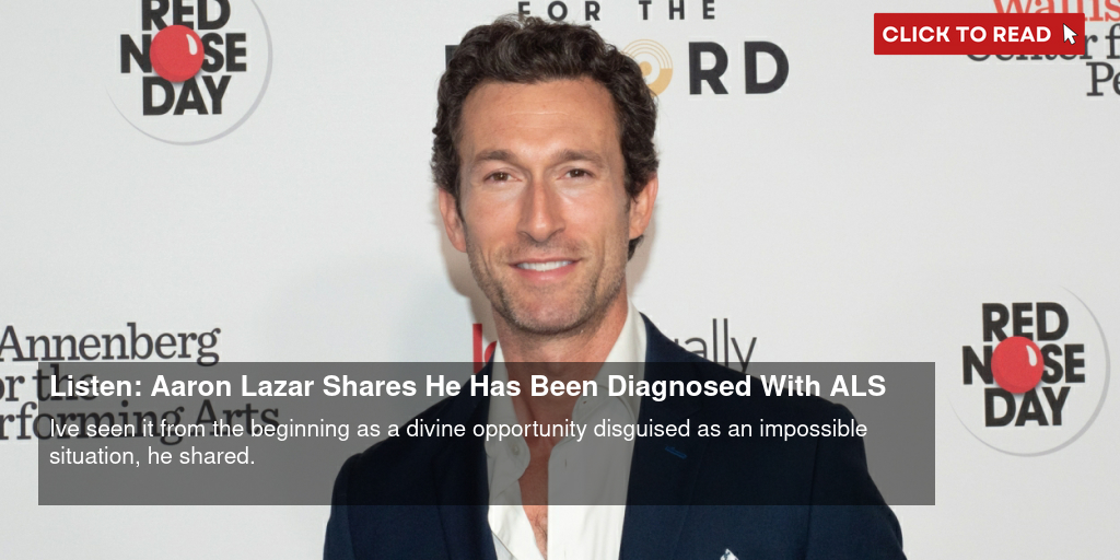 Listen: Aaron Lazar Shares He Has Been Diagnosed With ALS - Vimarsana News