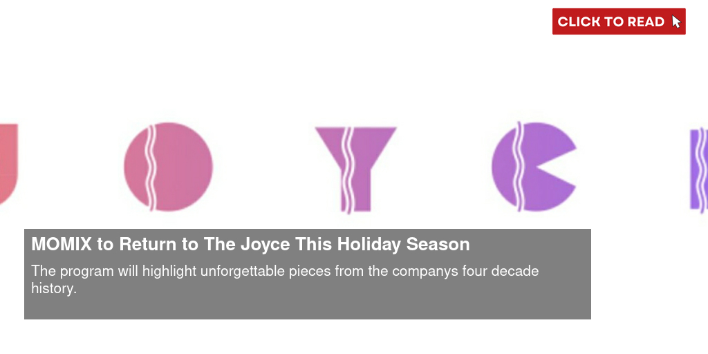 MOMIX to Return to The Joyce This Holiday Season - Vimarsana News