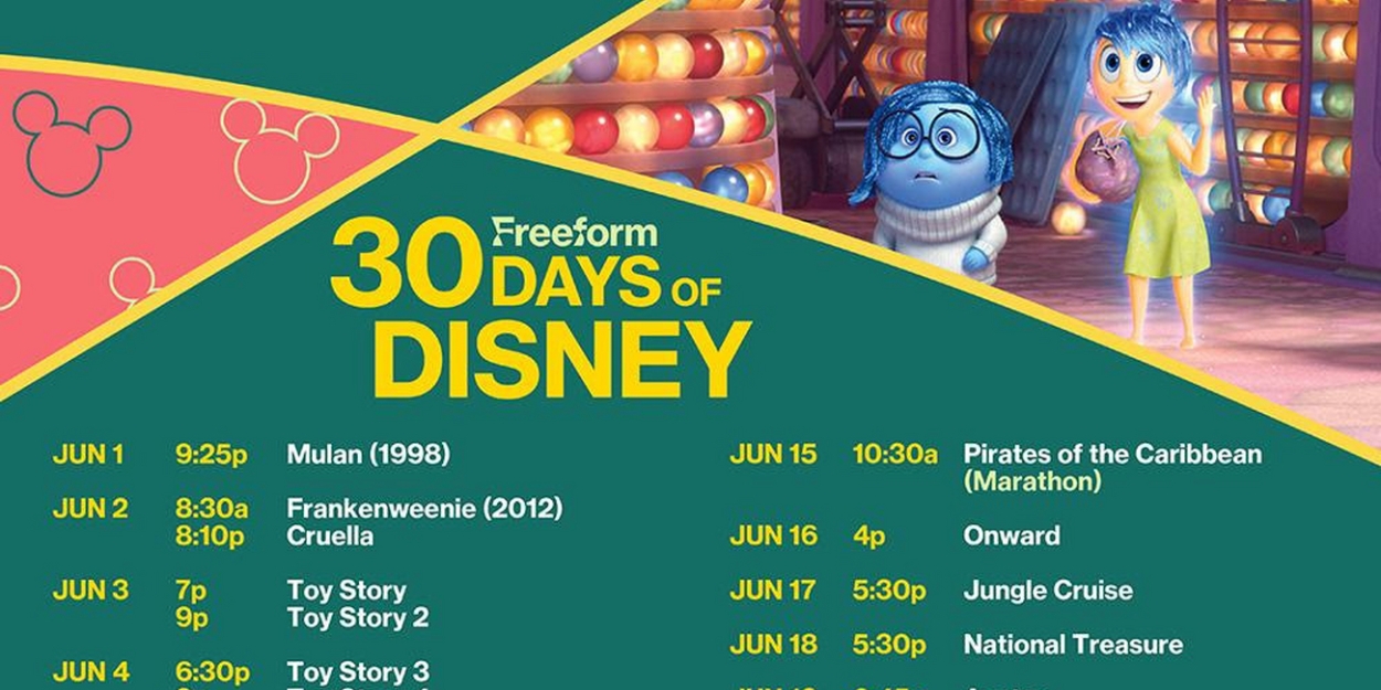 Full Lineup for Iconic Disney Films Featured on Freeform's '30 Days of Disney' Released Photo