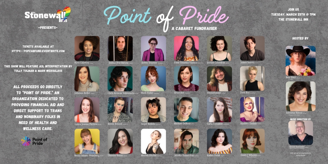 POINT OF PRIDE: A CABARET FUNDRAISER to be Presented at The Stonewall Inn  Image