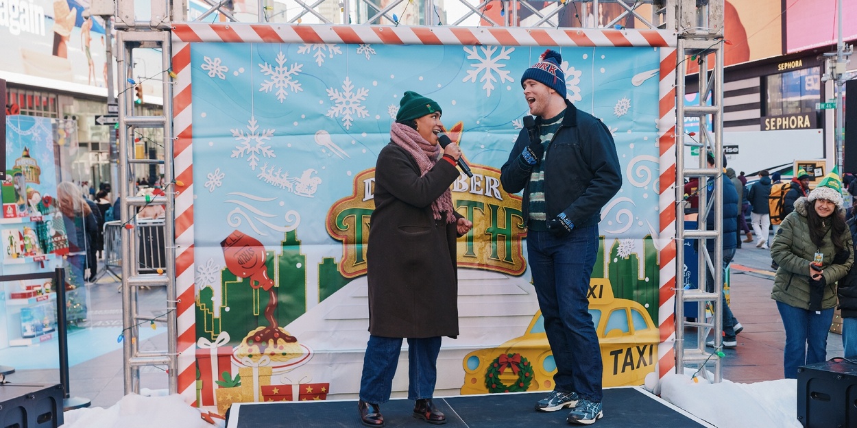 Watch Grey Henson and Cameron Anika Hill Sing ELF in Times Square Watch Grey Henson and Cameron Anika Hill Sing ELF in Times Square