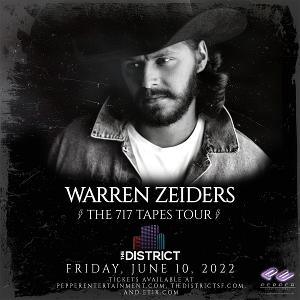 Warren Zeiders to Perform Live At The District, June 10 